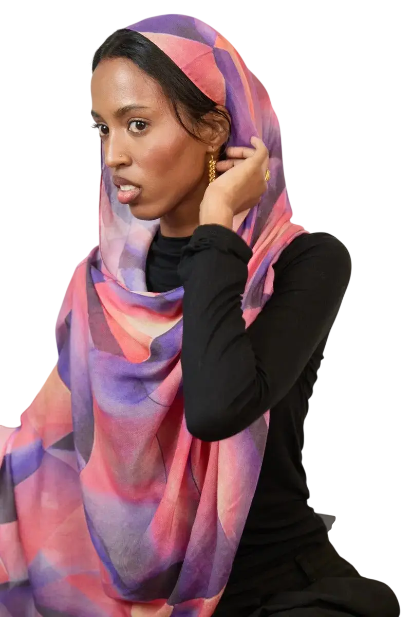 Sunset Prism Printed Modal Hijab Dar-Al-Hayya