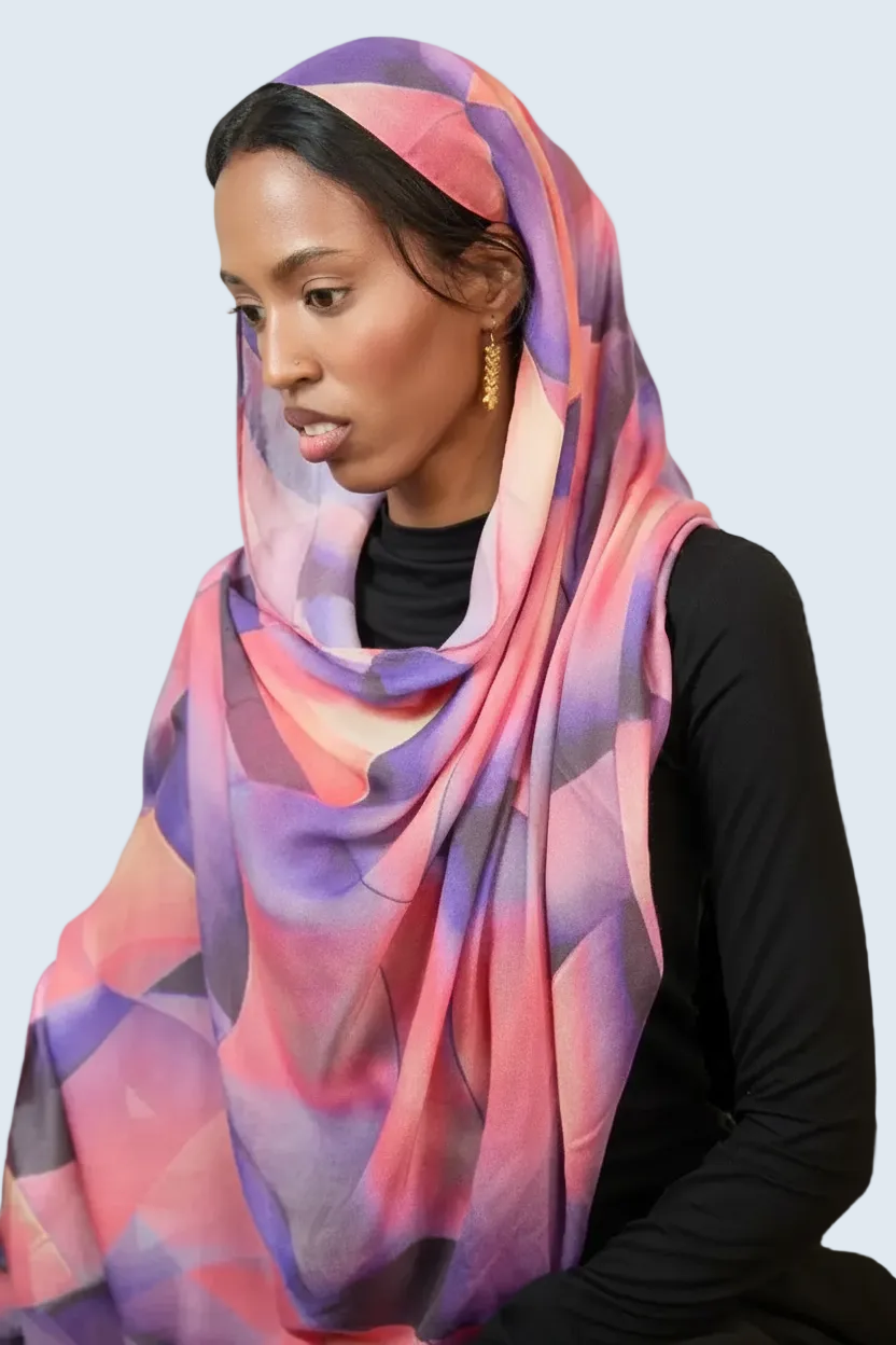 Sunset Prism Printed Modal Hijab Dar-Al-Hayya