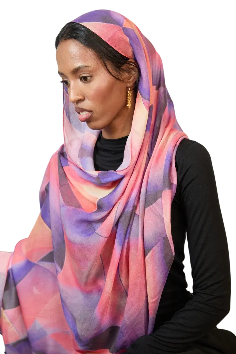 Sunset Prism Printed Modal Hijab Dar-Al-Hayya