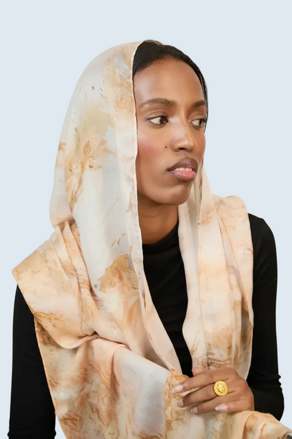 Golden Dusk Printed Modal Hijab Dar-Al-Hayya