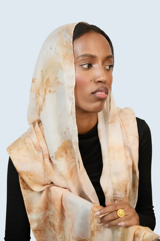 Golden Dusk Printed Modal Hijab Dar-Al-Hayya