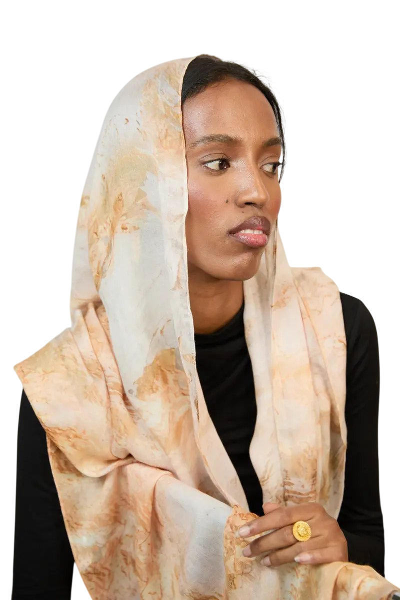 Golden Dusk Printed Modal Hijab Dar-Al-Hayya