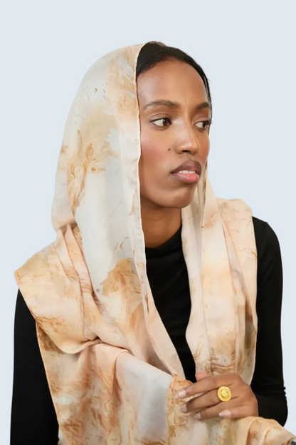 Golden Dusk Printed Modal Hijab Dar-Al-Hayya