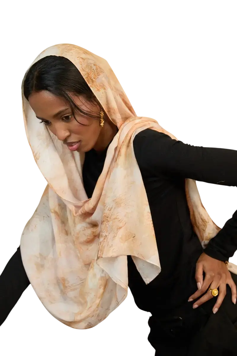 Golden Dusk Printed Modal Hijab Dar-Al-Hayya