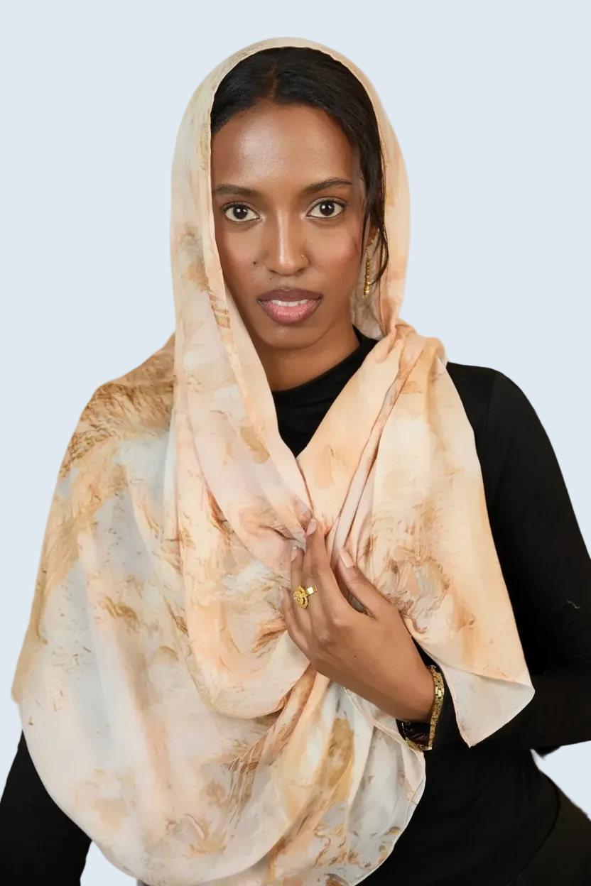 Golden Dusk Printed Modal Hijab Dar-Al-Hayya