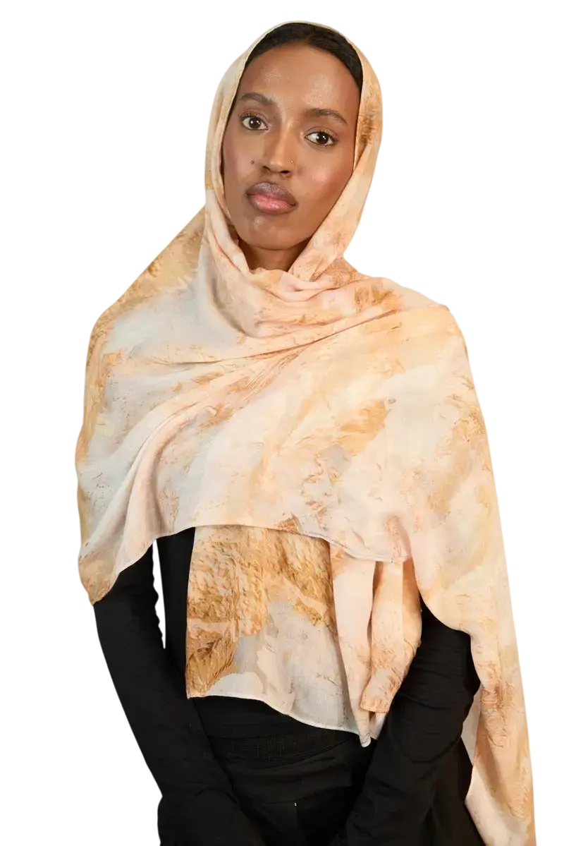 Golden Dusk Printed Modal Hijab Dar-Al-Hayya
