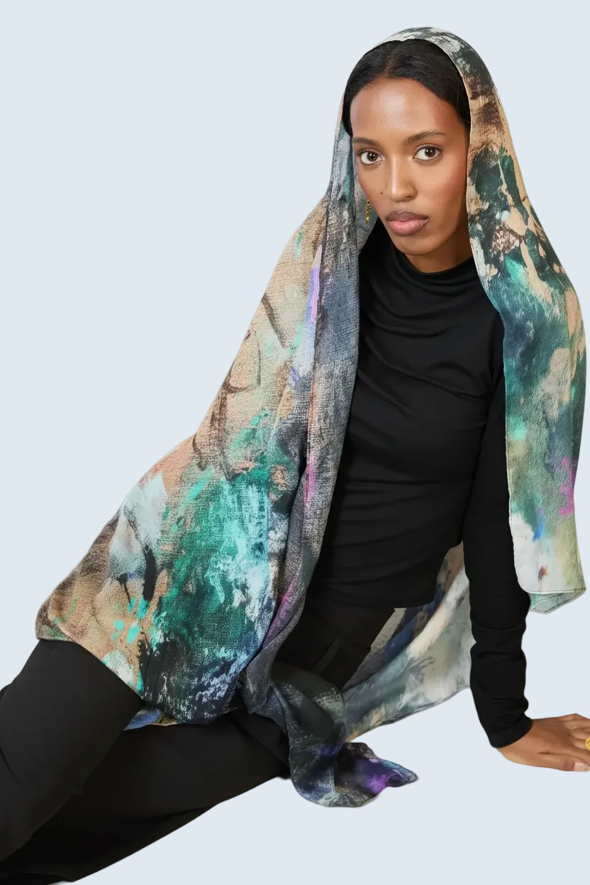 Abstract Harmony Printed Modal Hijab Dar-Al-Hayya