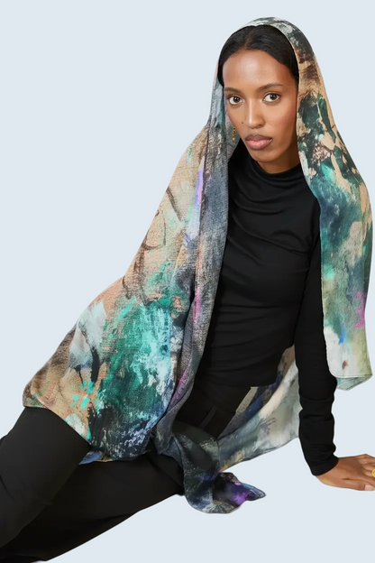 Abstract Harmony Printed Modal Hijab Dar-Al-Hayya