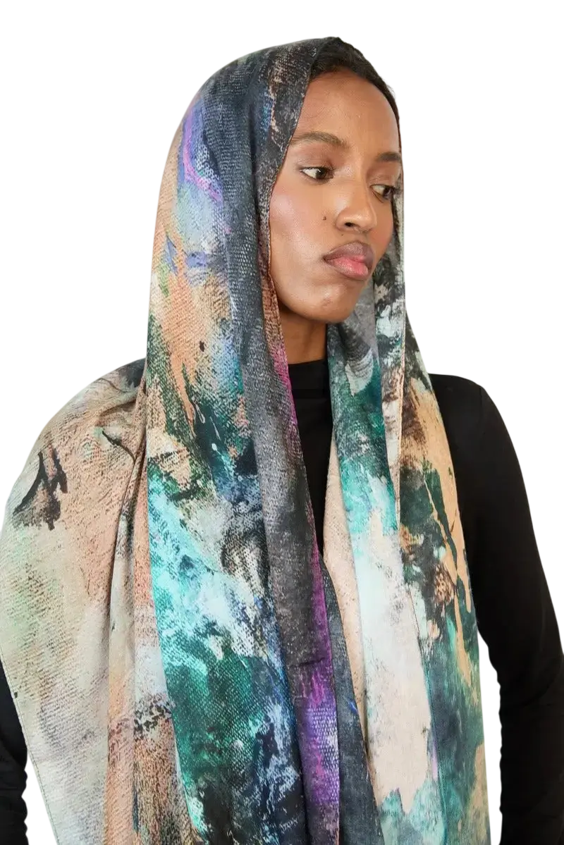 Abstract Harmony Printed Modal Hijab Dar-Al-Hayya