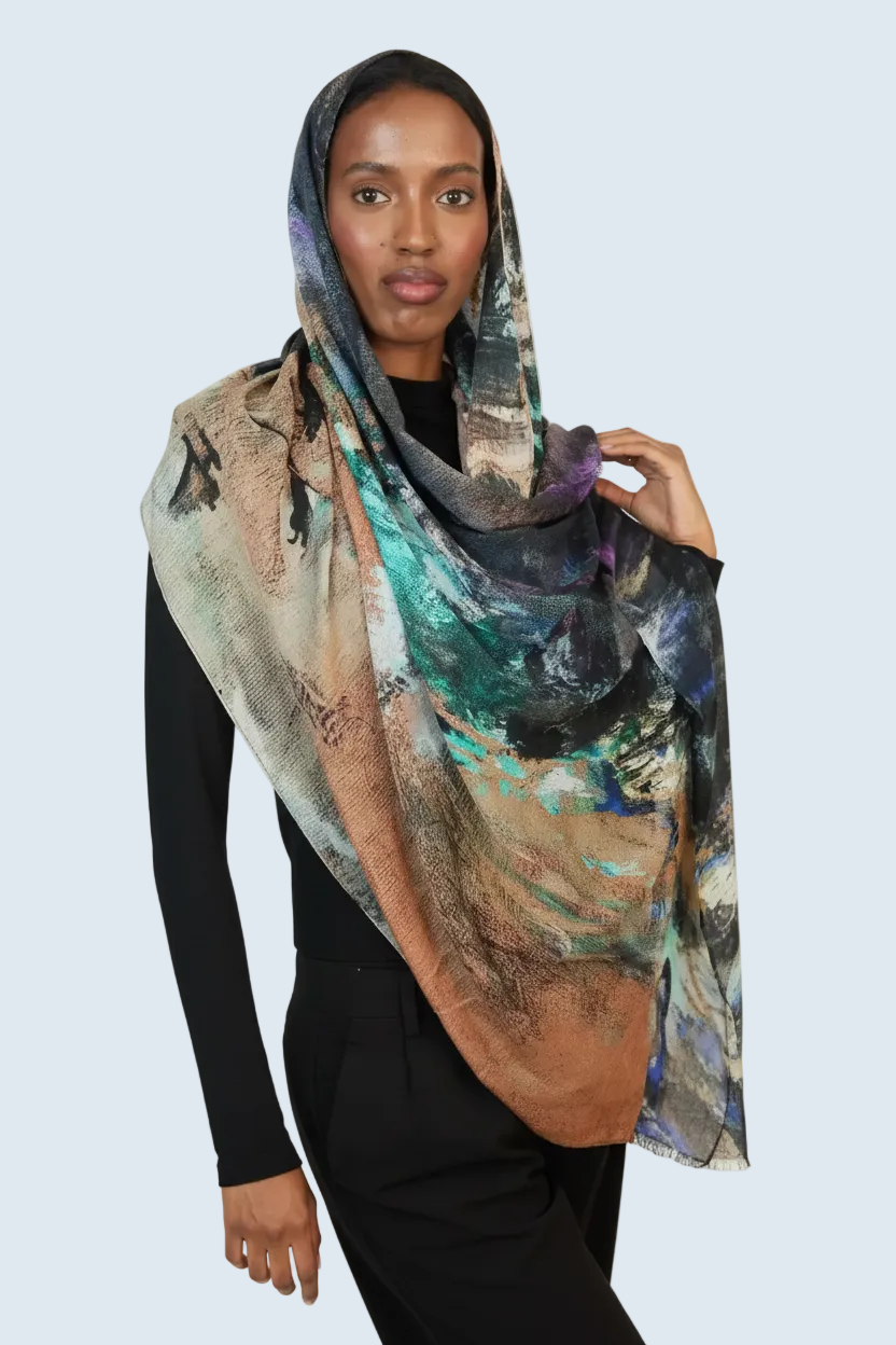 Abstract Harmony Printed Modal Hijab Dar-Al-Hayya