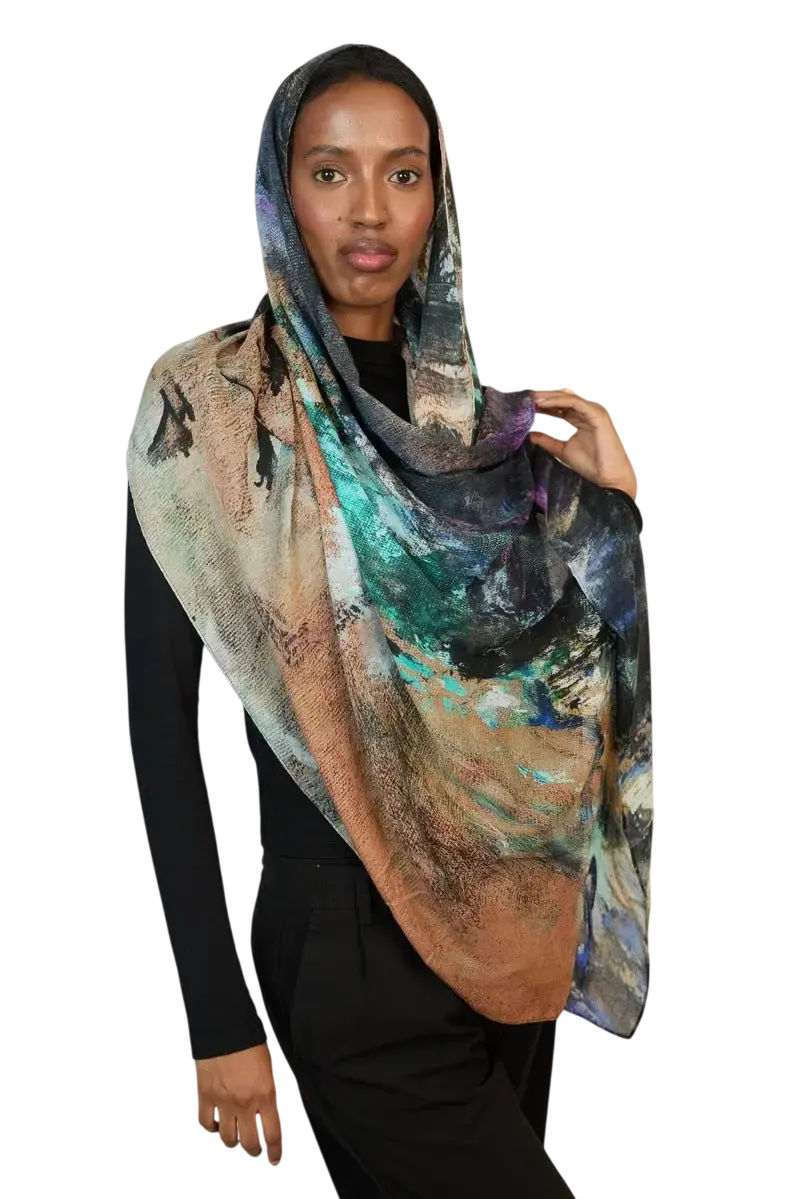 Abstract Harmony Printed Modal Hijab Dar-Al-Hayya
