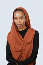 Rust Brown Plain Modal Hijab Dar-Al-Hayya