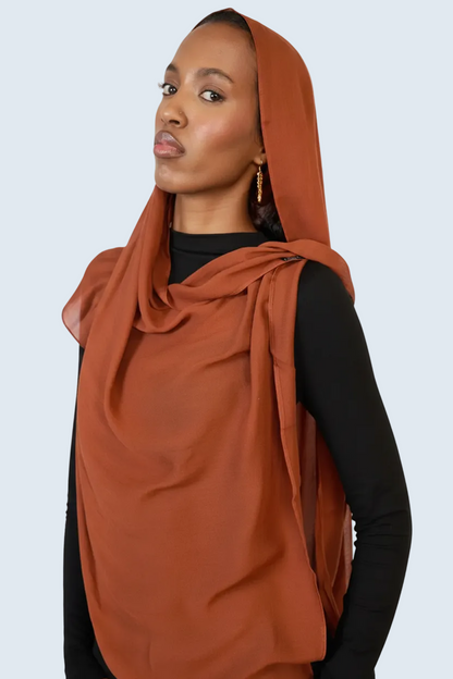 Rust Brown Plain Modal Hijab Dar-Al-Hayya
