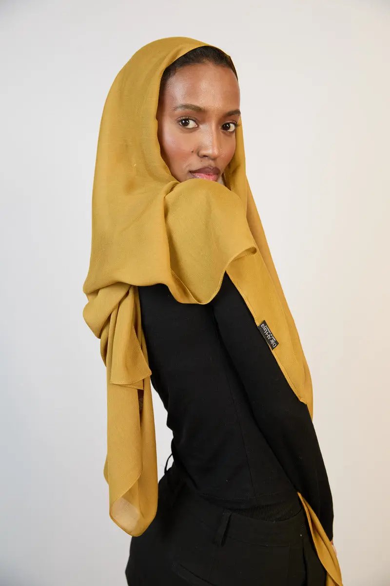 Mustard  Plain Modal Hijab Dar-Al-Hayya