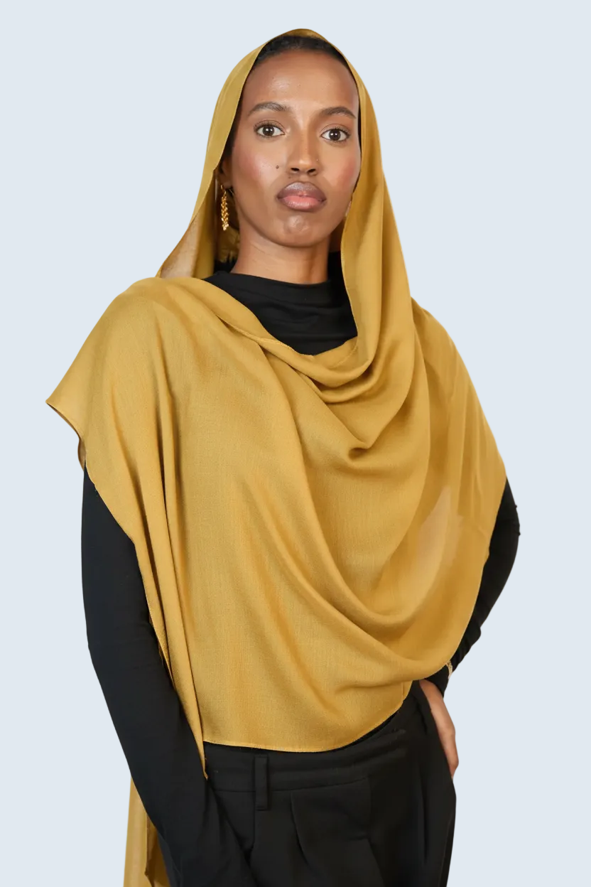 Mustard  Plain Modal Hijab Dar-Al-Hayya