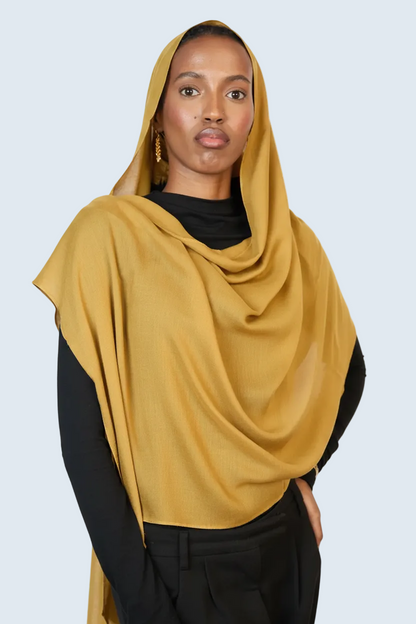 Mustard  Plain Modal Hijab Dar-Al-Hayya