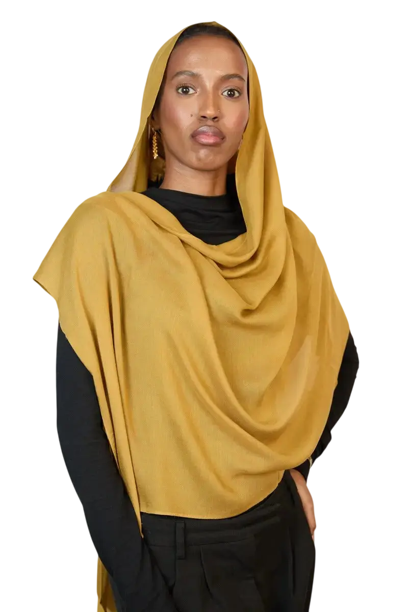 Mustard  Plain Modal Hijab Dar-Al-Hayya