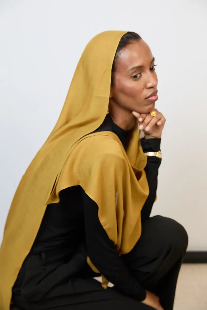 Mustard  Plain Modal Hijab Dar-Al-Hayya