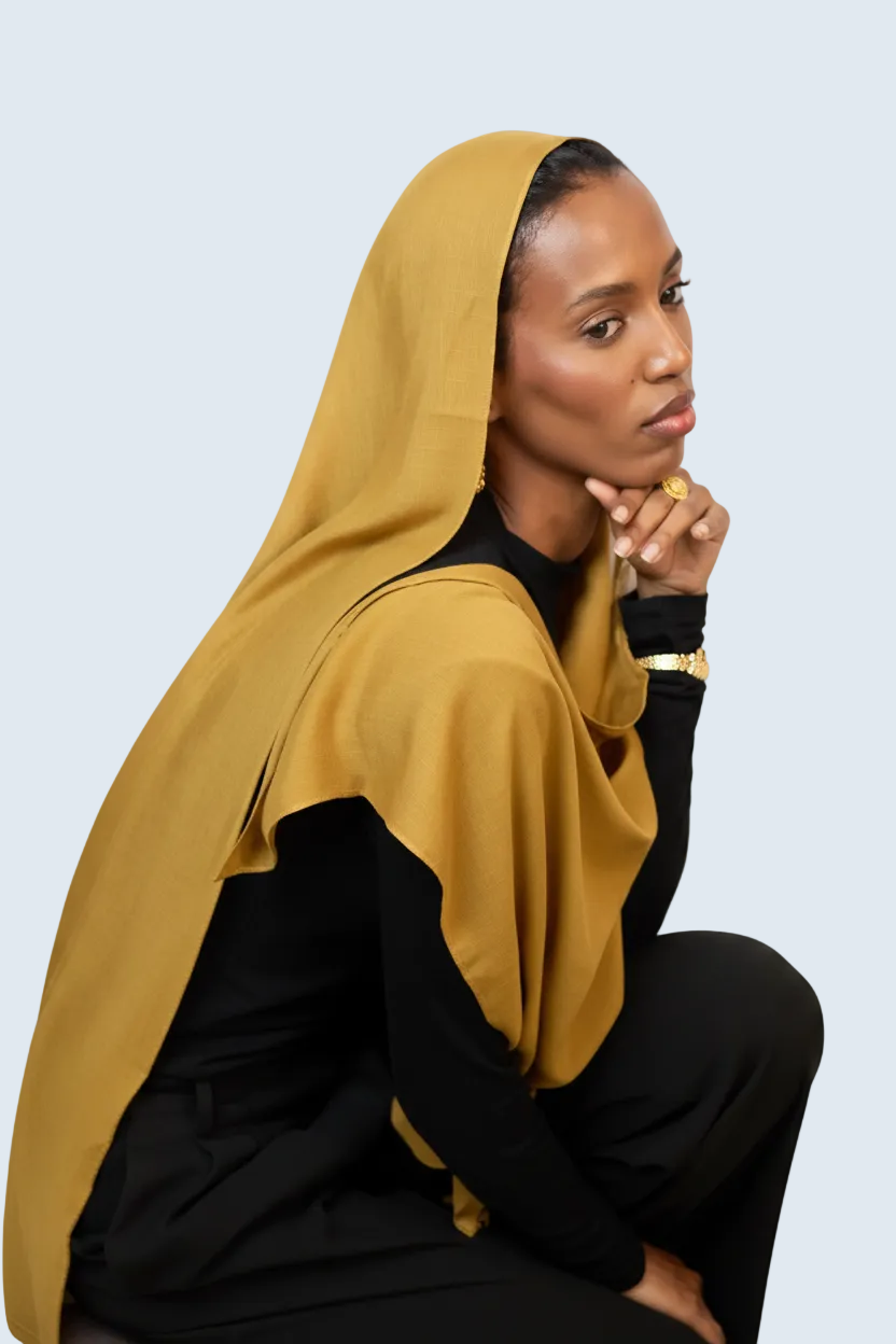 Mustard  Plain Modal Hijab Dar-Al-Hayya