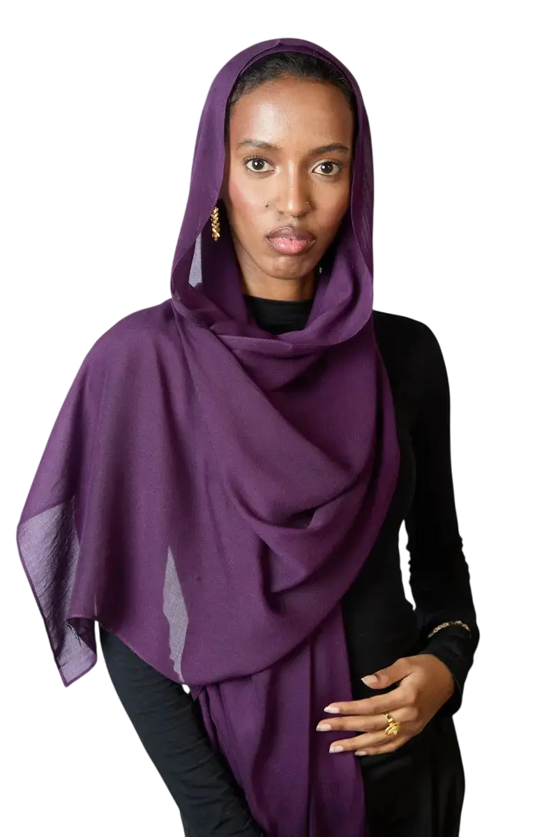 Deep Purple Plain Modal Hijab Dar-Al-Hayya