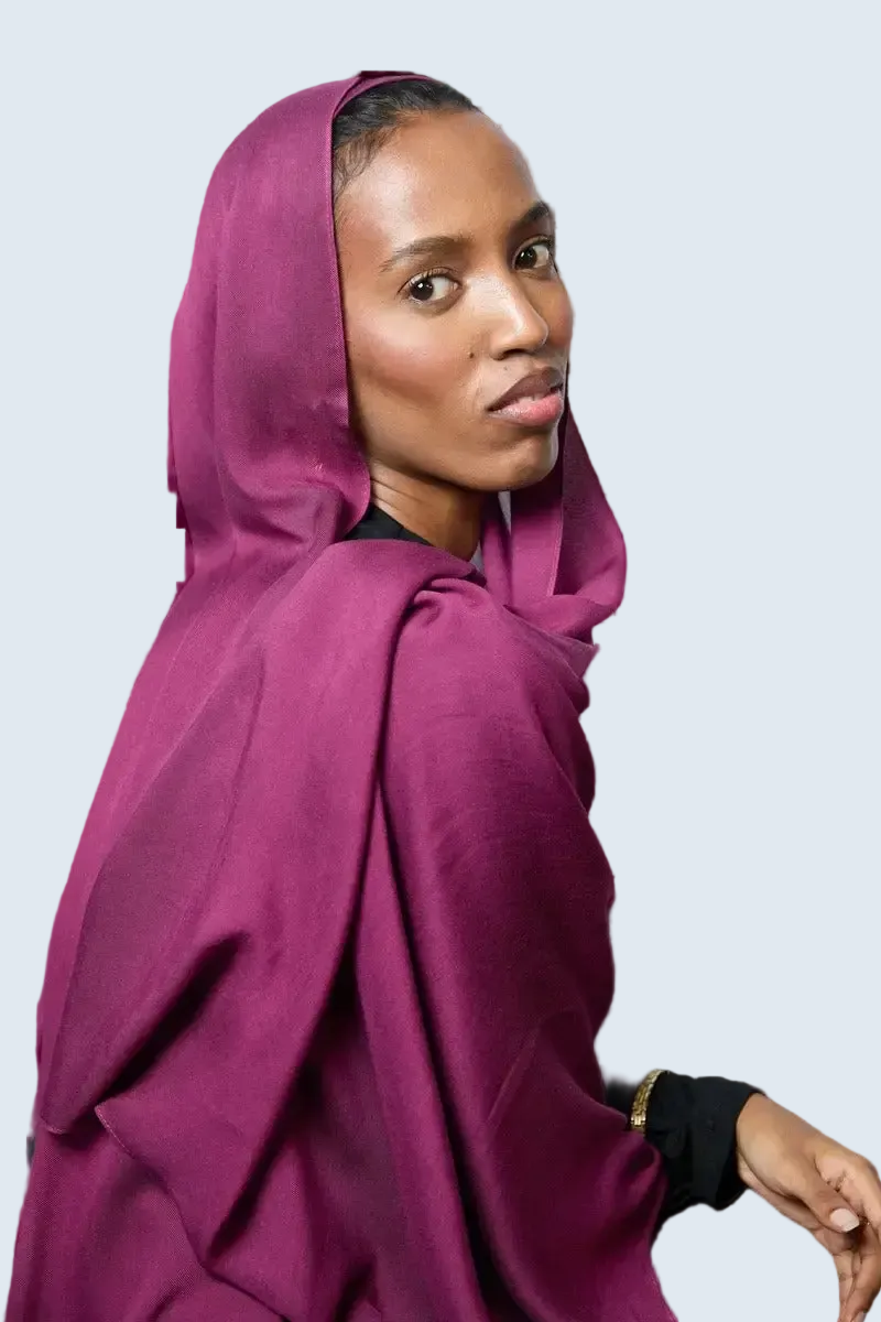 Berry Plain Modal Hijab Dar-Al-Hayya