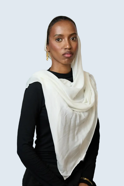 Ivory Plain Modal Hijab Dar-Al-Hayya