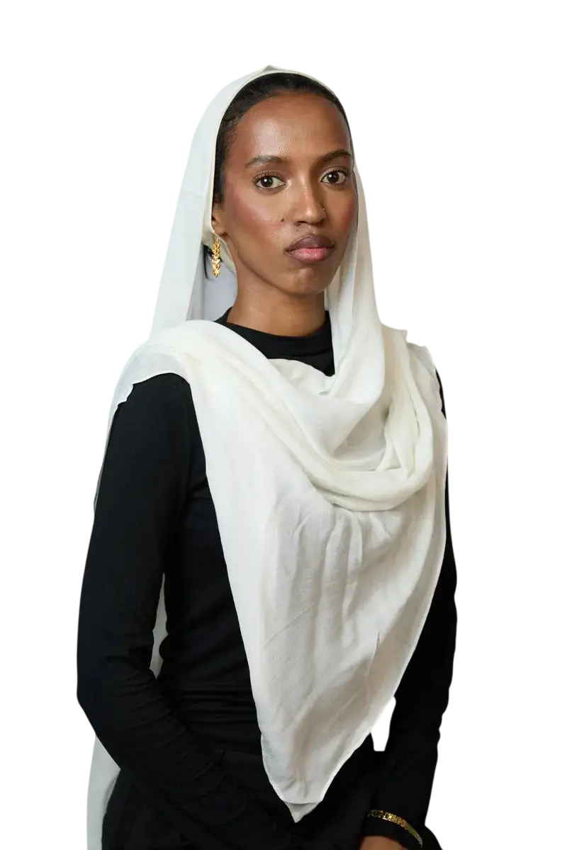 Ivory Plain Modal Hijab Dar-Al-Hayya