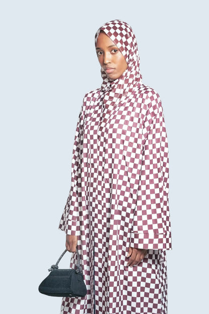 Elegance Brun and Blanc Abaya Dar-Al-Hayya