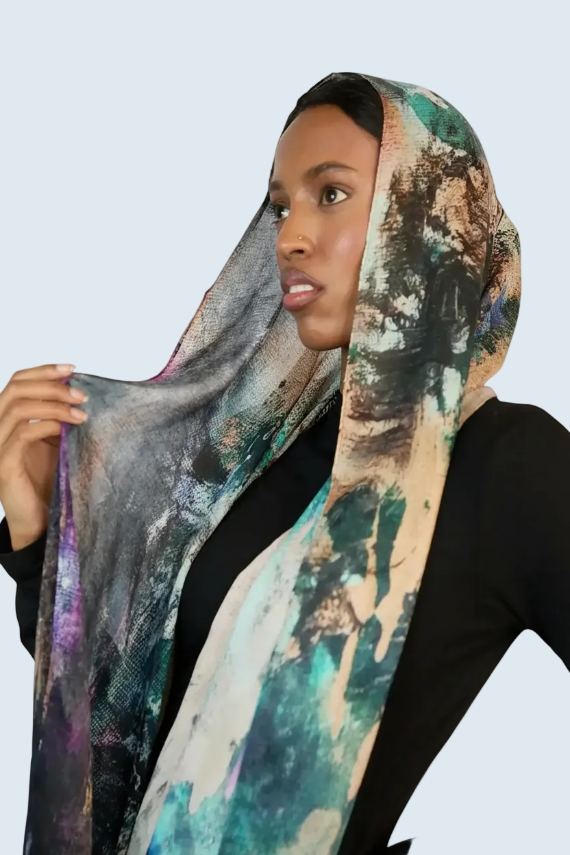 Abstract Harmony Printed Modal Hijab Dar-Al-Hayya