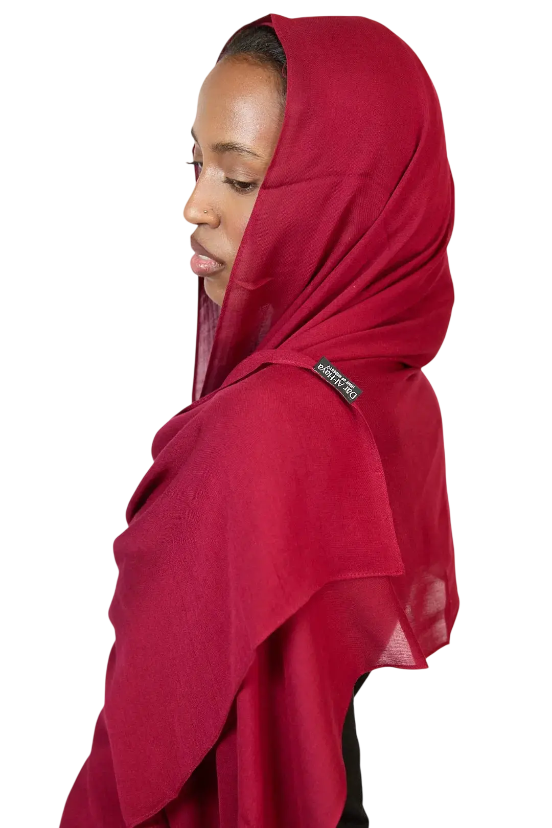 Deep Red Plain Modal Hijab Dar-Al-Hayya