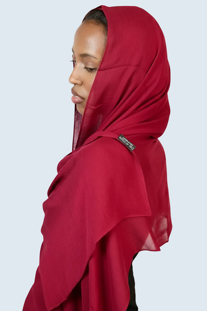 Deep Red Plain Modal Hijab Dar-Al-Hayya