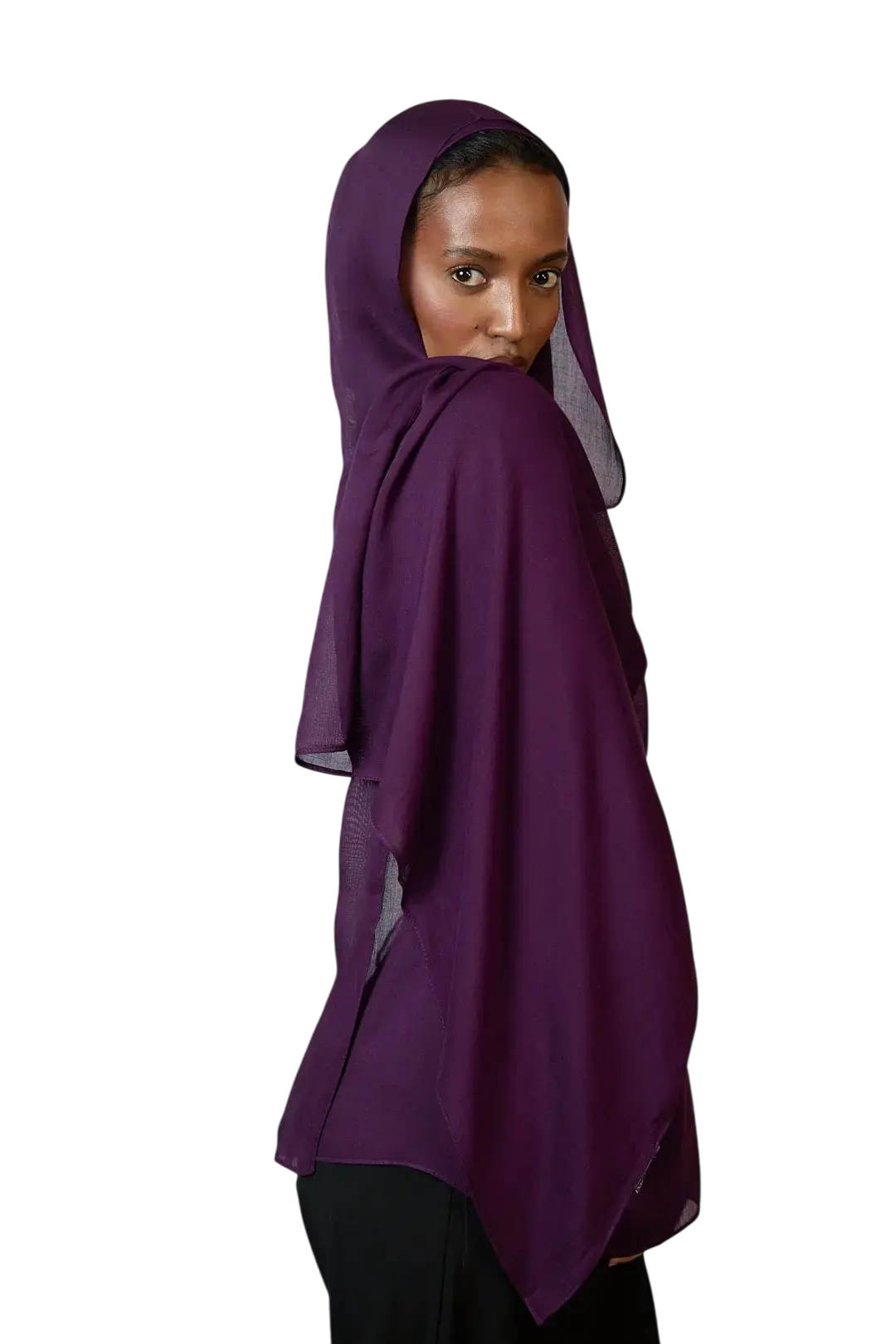 Deep Purple Plain Modal Hijab Dar-Al-Hayya