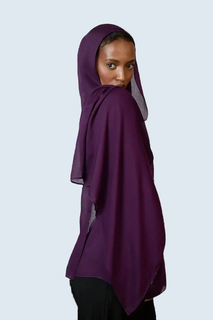Deep Purple Plain Modal Hijab Dar-Al-Hayya