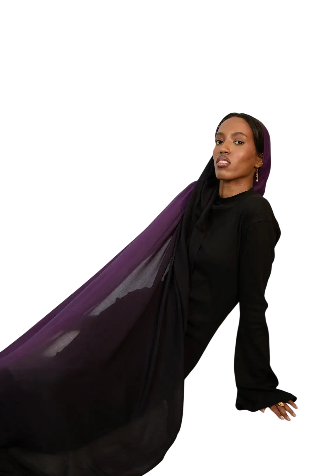 Purple & Black Ombre Modal Hijab Dar-Al-Hayya