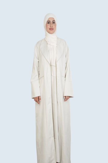 Ivory Bliss Blazer Abaya Set Dar-Al-Hayya