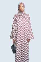 Elegance Brun and Blanc Abaya Dar-Al-Hayya