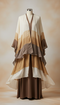 Silk Layered Abaya Dress