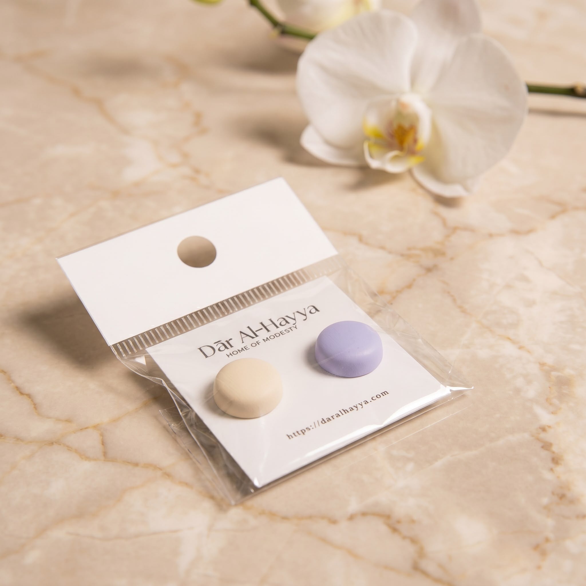 Safa Hold Magnetic Hijab Pins - Beige & Lavender