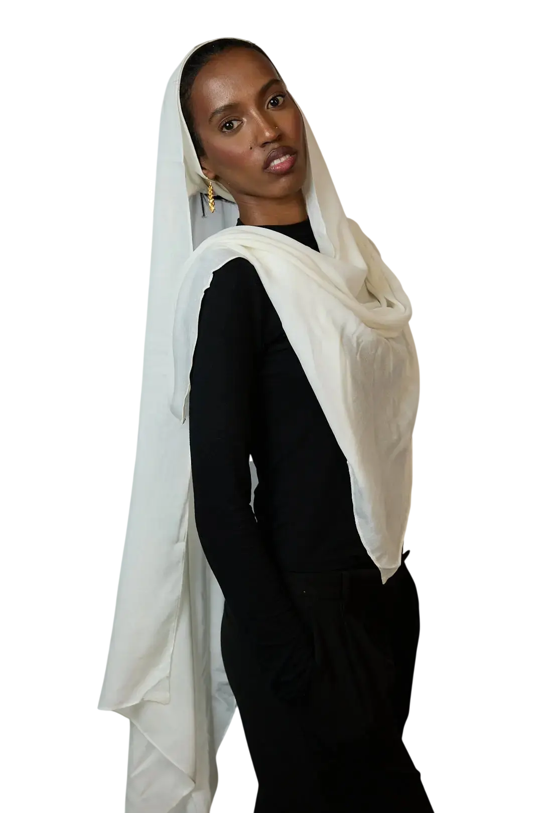 Ivory Plain Modal Hijab Dar-Al-Hayya
