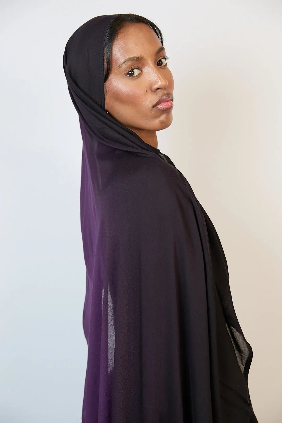 Purple & Black Ombre Modal Hijab Dar-Al-Hayya