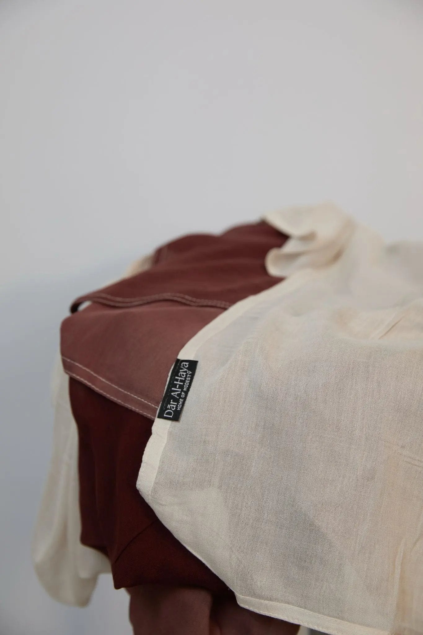 Crimson Blush & White Ombre Hijab Dar-Al-Hayya