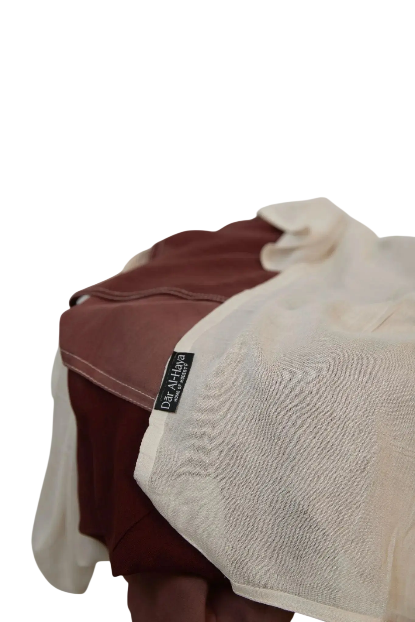 Crimson Blush & White Ombre Hijab Dar-Al-Hayya