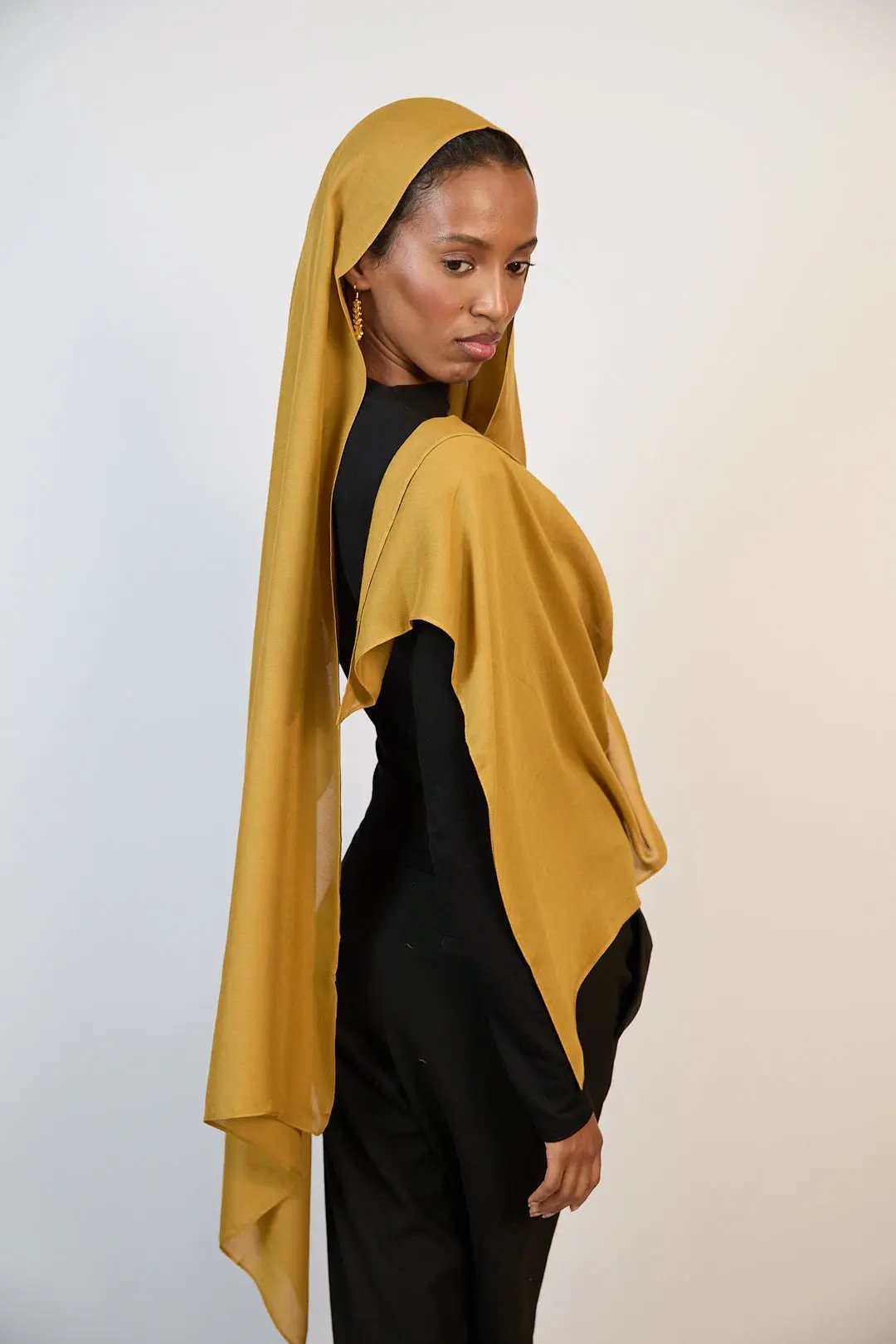 Mustard  Plain Modal Hijab Dar-Al-Hayya