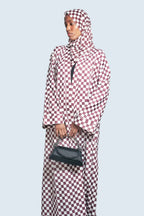Elegance Brun and Blanc Abaya Dar-Al-Hayya