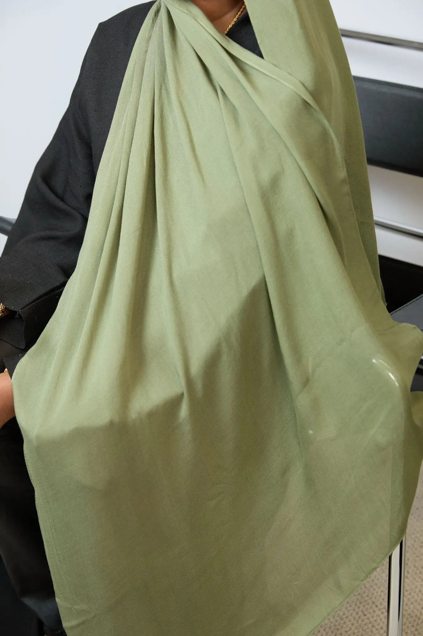Olive Green Plain Modal Hijab Dar-Al-Hayya