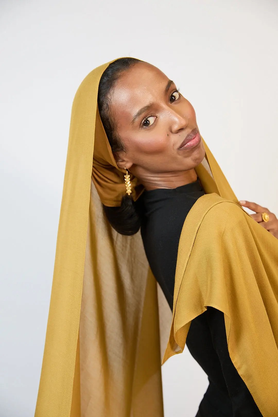 Mustard  Plain Modal Hijab Dar-Al-Hayya