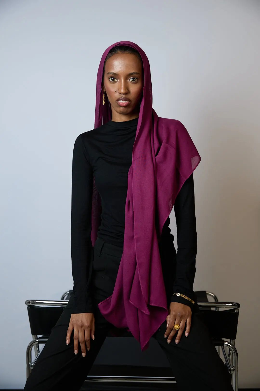Berry Plain Modal Hijab Dar-Al-Hayya