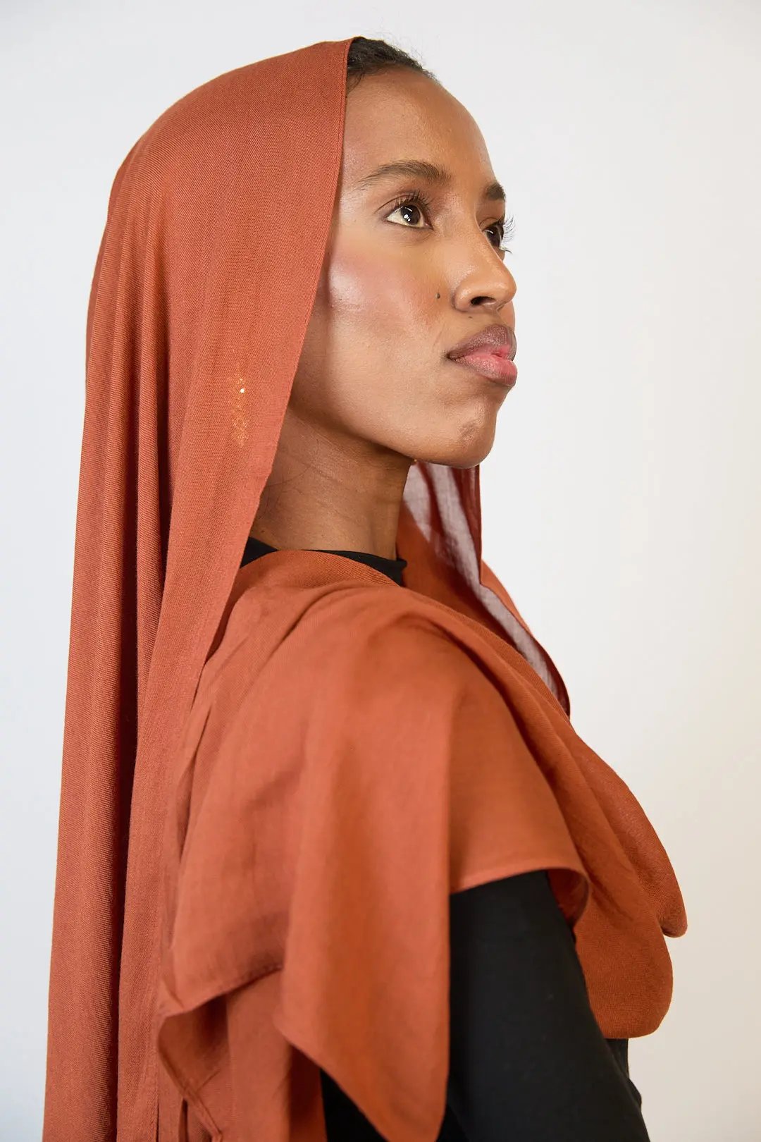 Rust Brown Plain Modal Hijab Dar-Al-Hayya