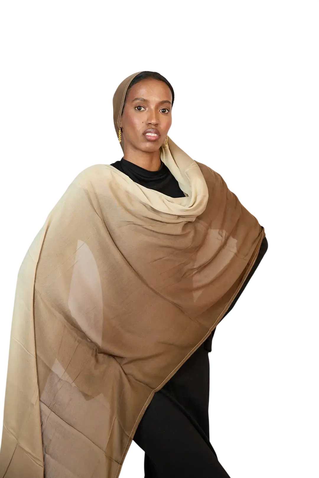 Tan and Cream Ombre Modal Hijab Dar-Al-Hayya