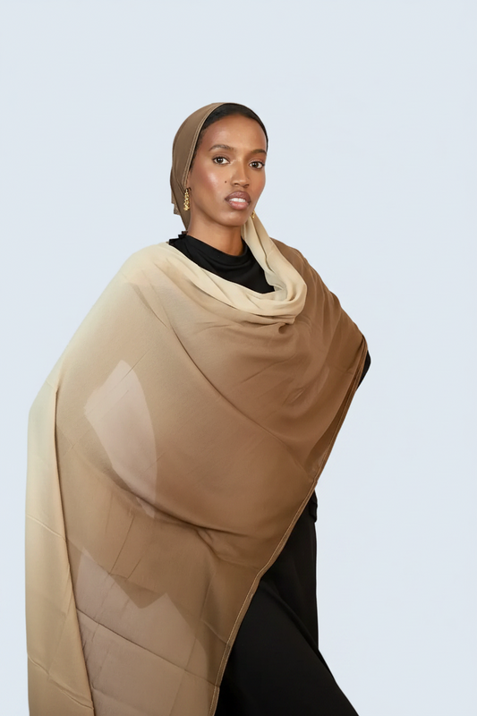 Tan and Cream Ombre Modal Hijab Dar-Al-Hayya